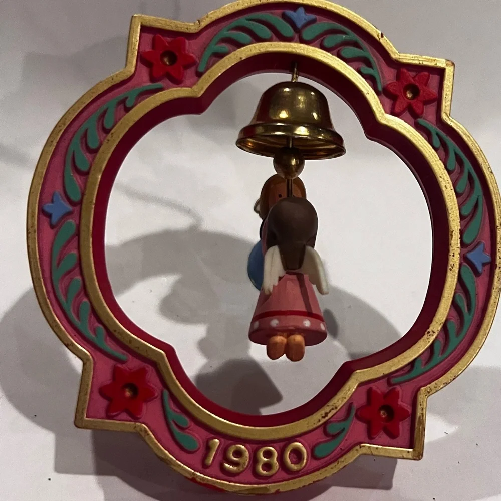 Vintage 1980 Heavenly Sounds Angel Brass Bell Christmas Ornament Tree Trimmer
